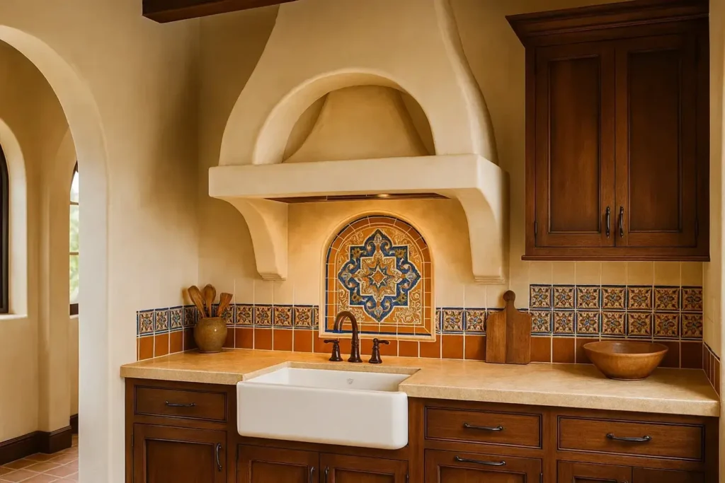 white spanish style kitchen