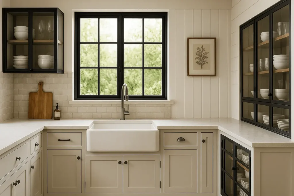 what makes a kitchen modern farmhouse