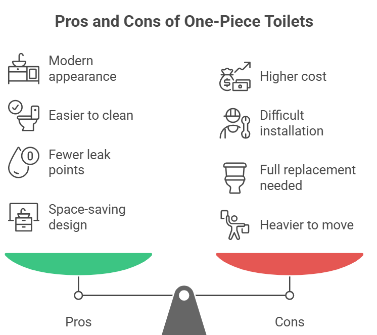 Pros and Cons of One Piece Toilets